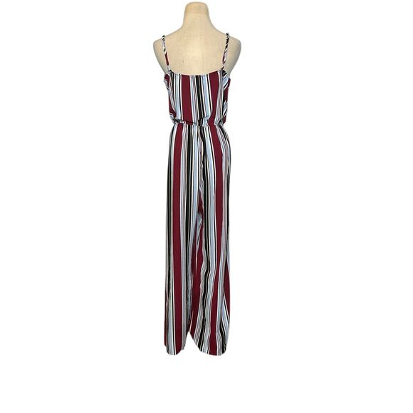 Ambiance blue white wine stripes sleeveless jumpsuit size 1X - Picture 11 of 12
